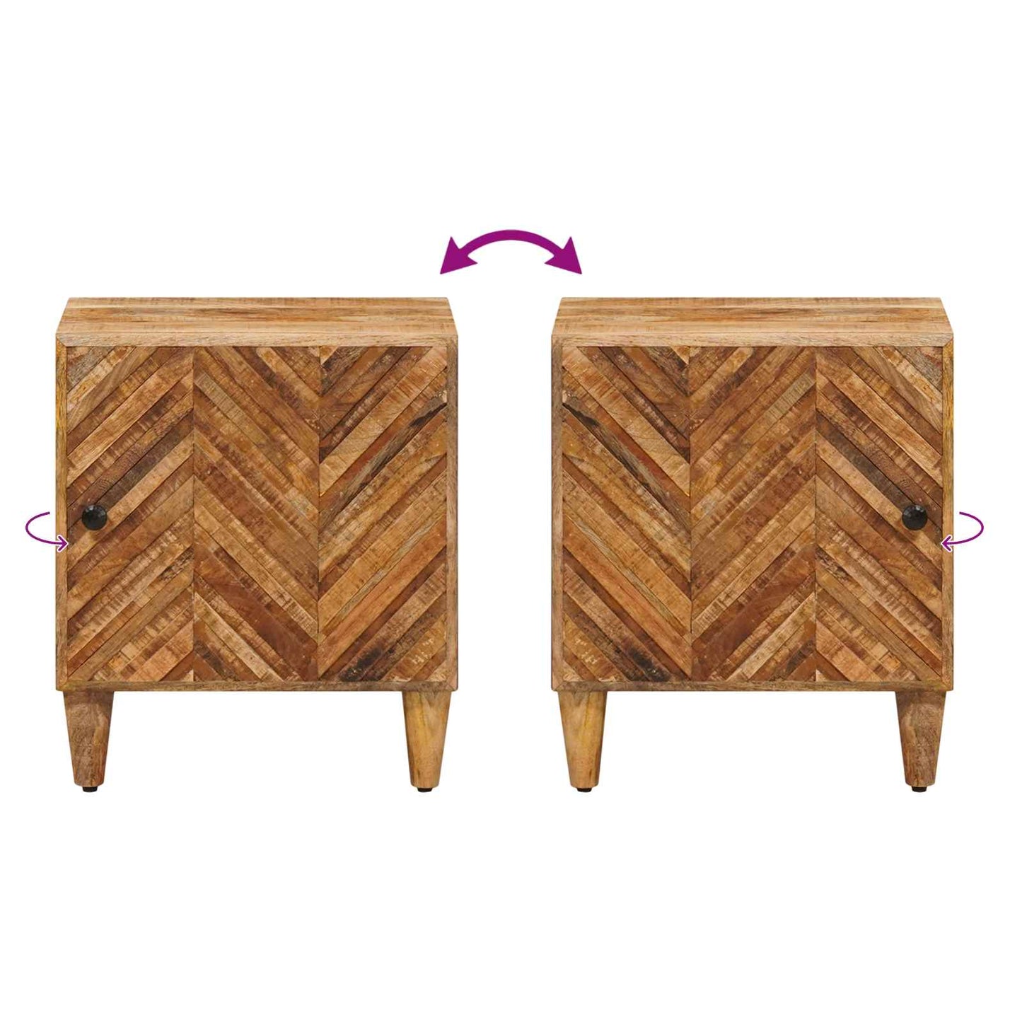 Sängbord 2 pcs Brun 40 x 33,5 x 46 cm Massivt mangoträ
