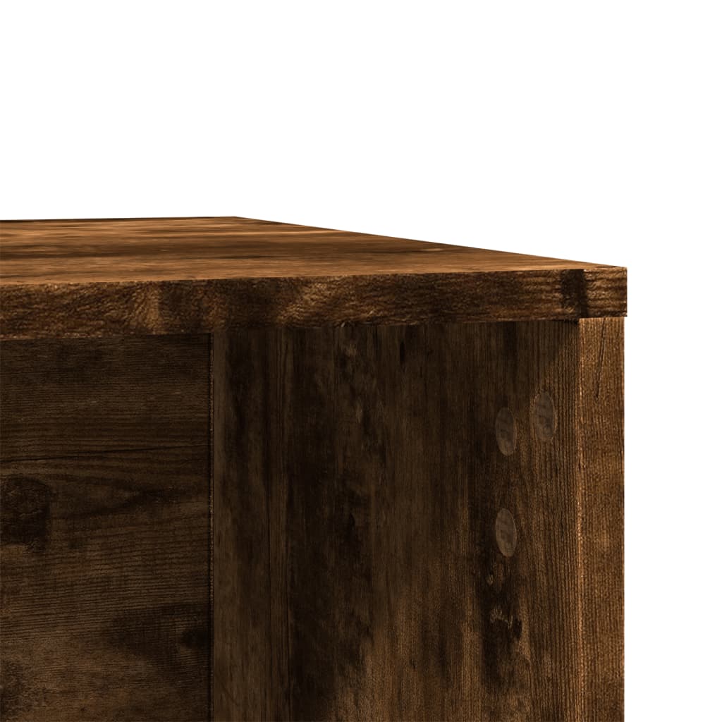 Kattmöbel Skåp för kattlåda Rökfärgad Ek 80x50x45 cm