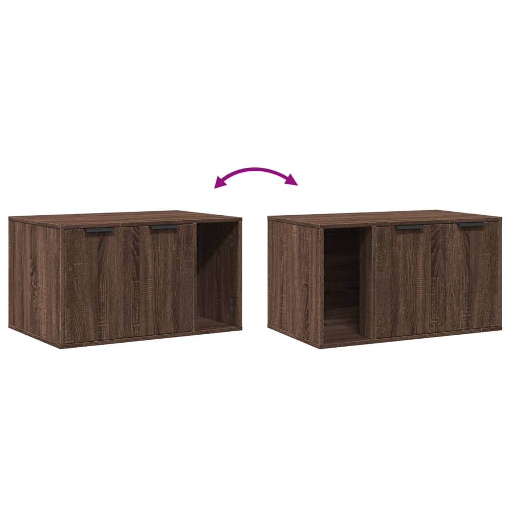 Kattmöbel Skåp för kattlåda Brun Ek 80x50x45 cm