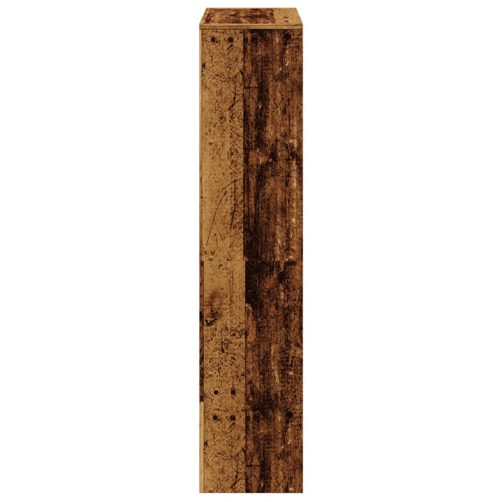 Bokhylla Vit Åldrat Trä Rumsavdelare 4 hyllor 131,5x29x131,5cm