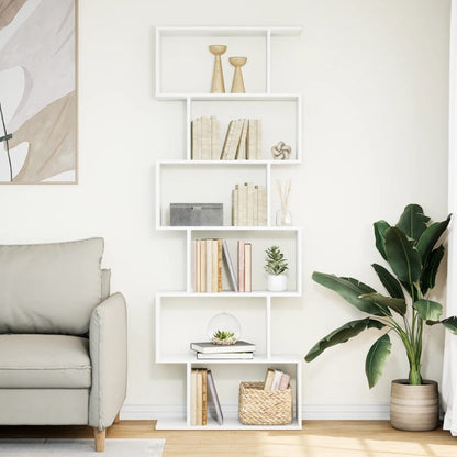 Bokhylla Vit Rumsavdelare 6 hyllor 70x24x193 cm