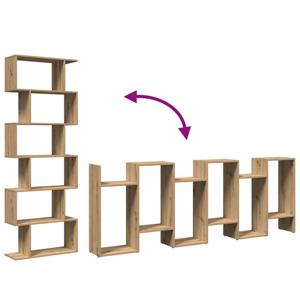 Bokhylla Artisan Ek 6 hyllor 70x24x193 cm