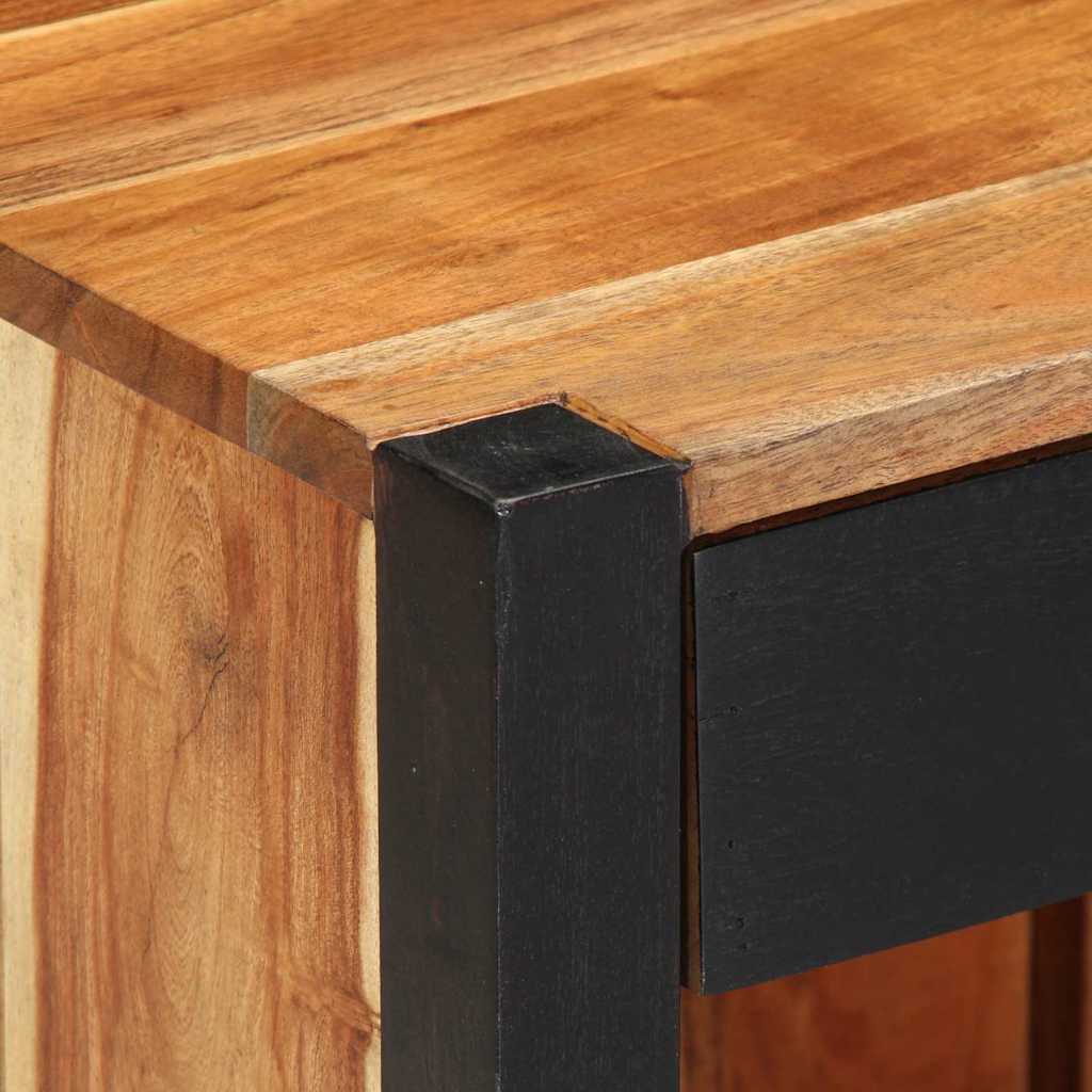 Sängbord Nattduksbord Trä med låda Brun 40 x 35 x 50 cm massivt akacia