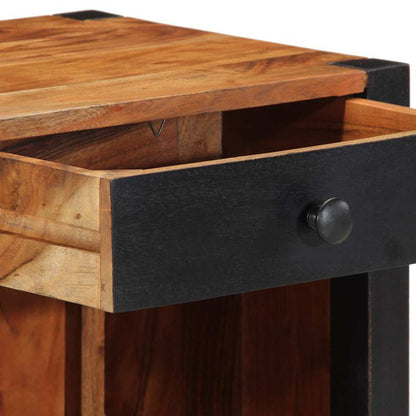 Sängbord Nattduksbord Trä med låda Brun 40 x 35 x 50 cm massivt akacia