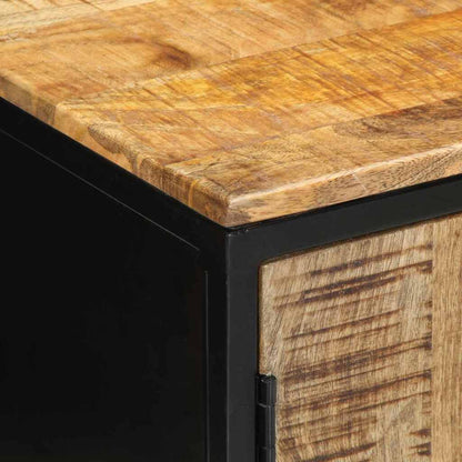 Sängbord Nattduksbord Trä Brun och Svart 50 x 30 x 45 cm massivt mangoträ