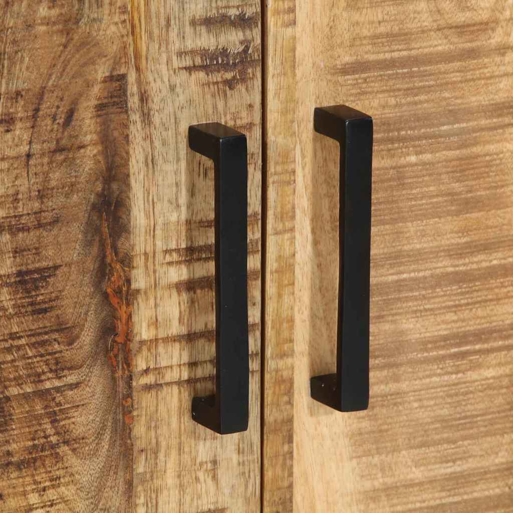 Sängbord Nattduksbord Trä Brun och Svart 50 x 30 x 45 cm massivt mangoträ