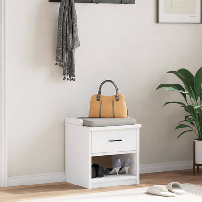 Hallbänk SANDNES Vit 45x40x50 cm massiv Trä furu
