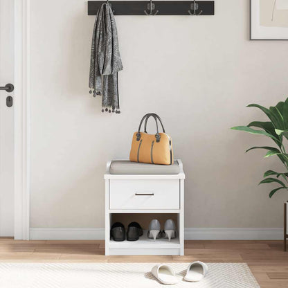 Hallbänk SANDNES Vit 45x40x50 cm massiv Trä furu