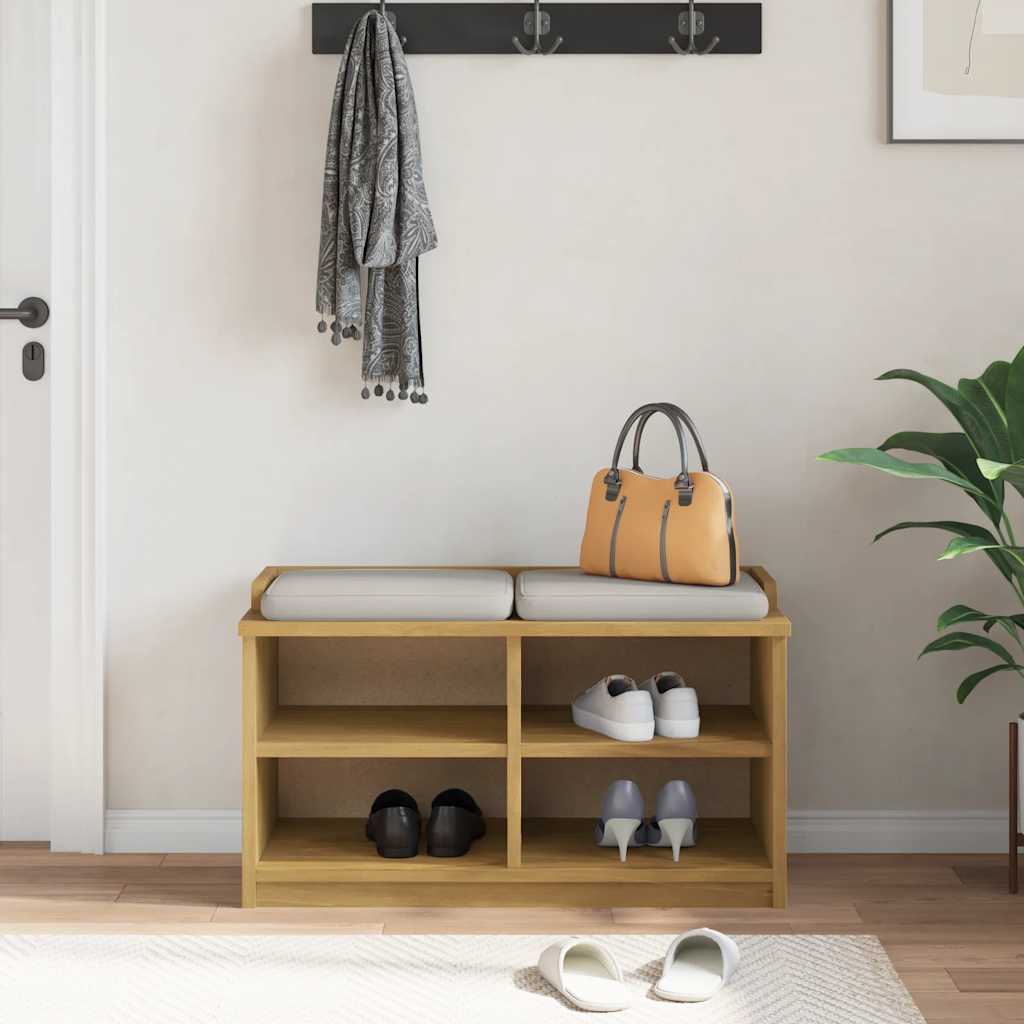 Hallbänk SANDNES 87x40x50 cm massiv Trä furu