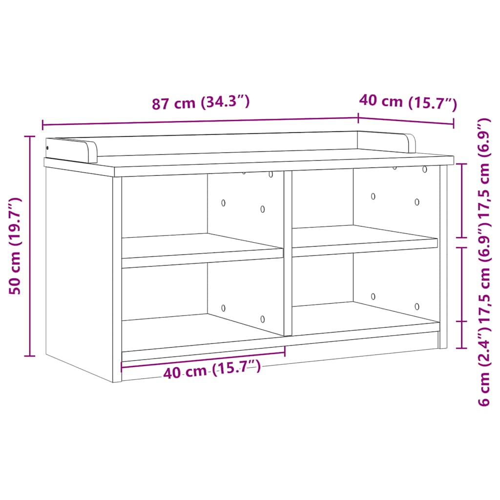 Hallbänk SANDNES 87x40x50 cm massiv Trä furu