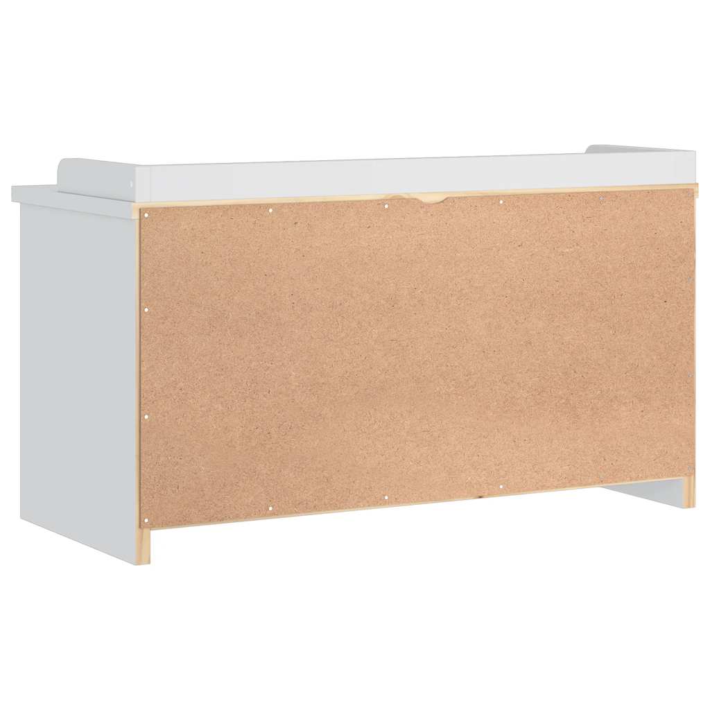 Hallbänk SANDNES Vit 87x40x50 cm massiv Trä furu