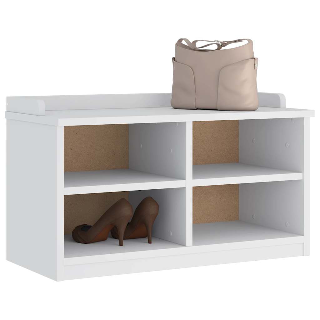 Hallbänk SANDNES Vit 87x40x50 cm massiv Trä furu
