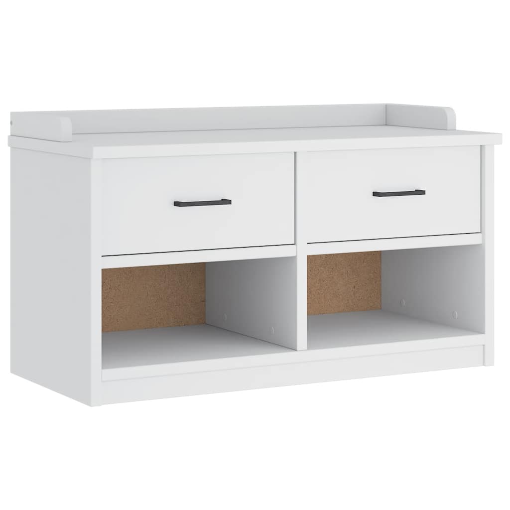 Hallbänk SANDNES Vit 87x40x50 cm massiv Trä furu