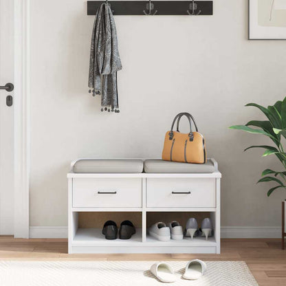 Hallbänk SANDNES Vit 87x40x50 cm massiv Trä furu