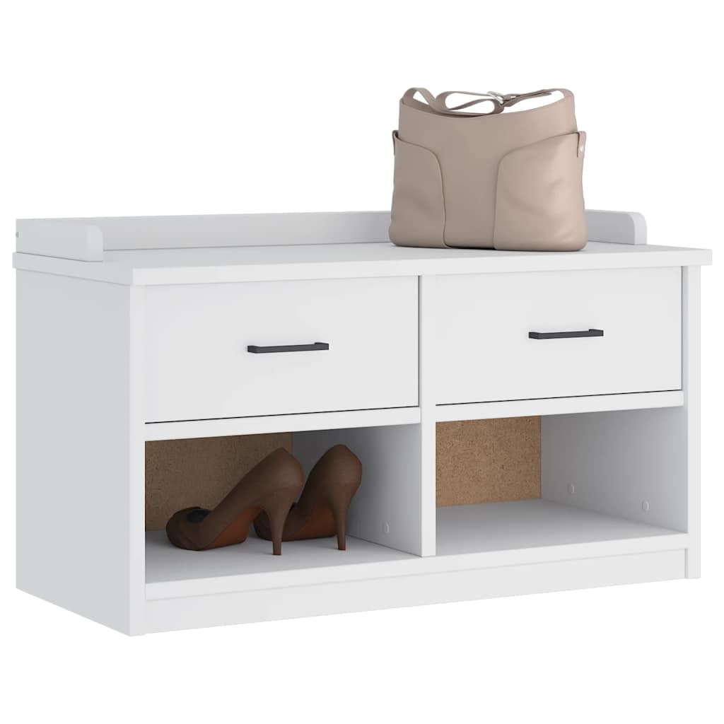 Hallbänk SANDNES Vit 87x40x50 cm massiv Trä furu
