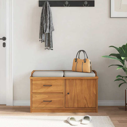 Hallbänk SANDNES 87x40x50 cm massiv Trä furu