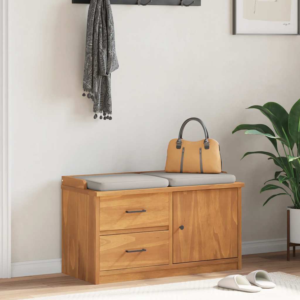 Hallbänk SANDNES 87x40x50 cm massiv Trä furu