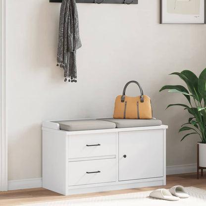 Hallbänk SANDNES Vit 87x40x50 cm massiv Trä furu