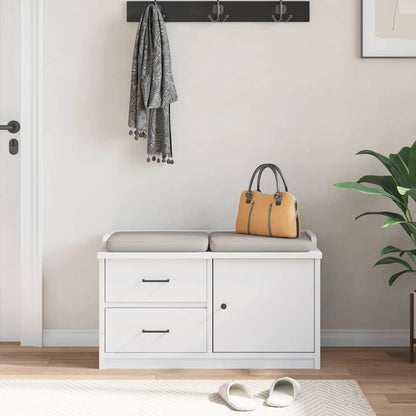 Hallbänk SANDNES Vit 87x40x50 cm massiv Trä furu