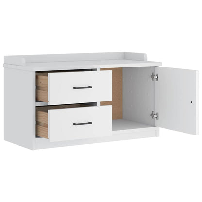 Hallbänk SANDNES Vit 87x40x50 cm massiv Trä furu