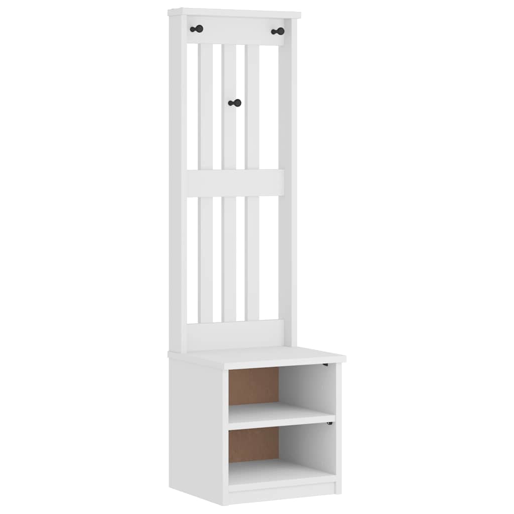 Hallmöbel "SANDNES" Vit 45x40x159,5 cm massiv Trä furu