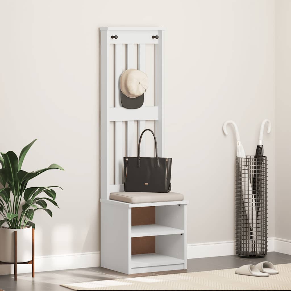 Hallmöbel "SANDNES" Vit 45x40x159,5 cm massiv Trä furu