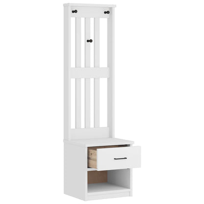 Hallmöbel "SANDNES" Vit 45x40x159,5 cm massiv Trä furu