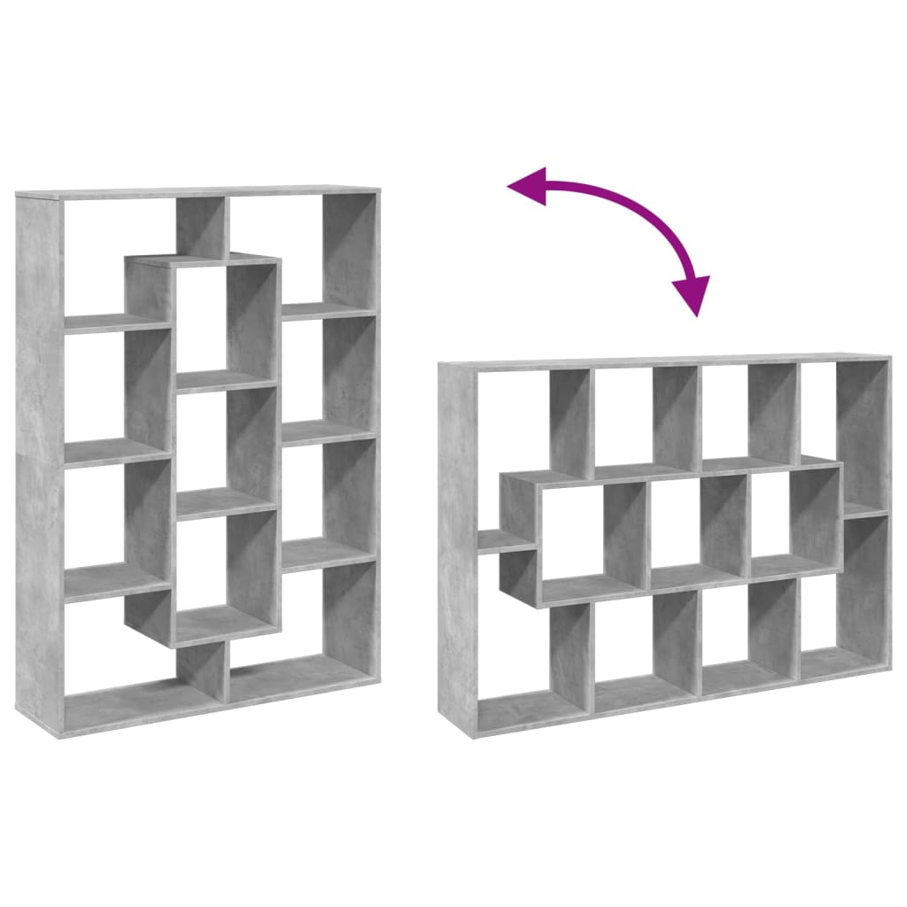 Bokhylla Betonggrå 102x29x143 cm
