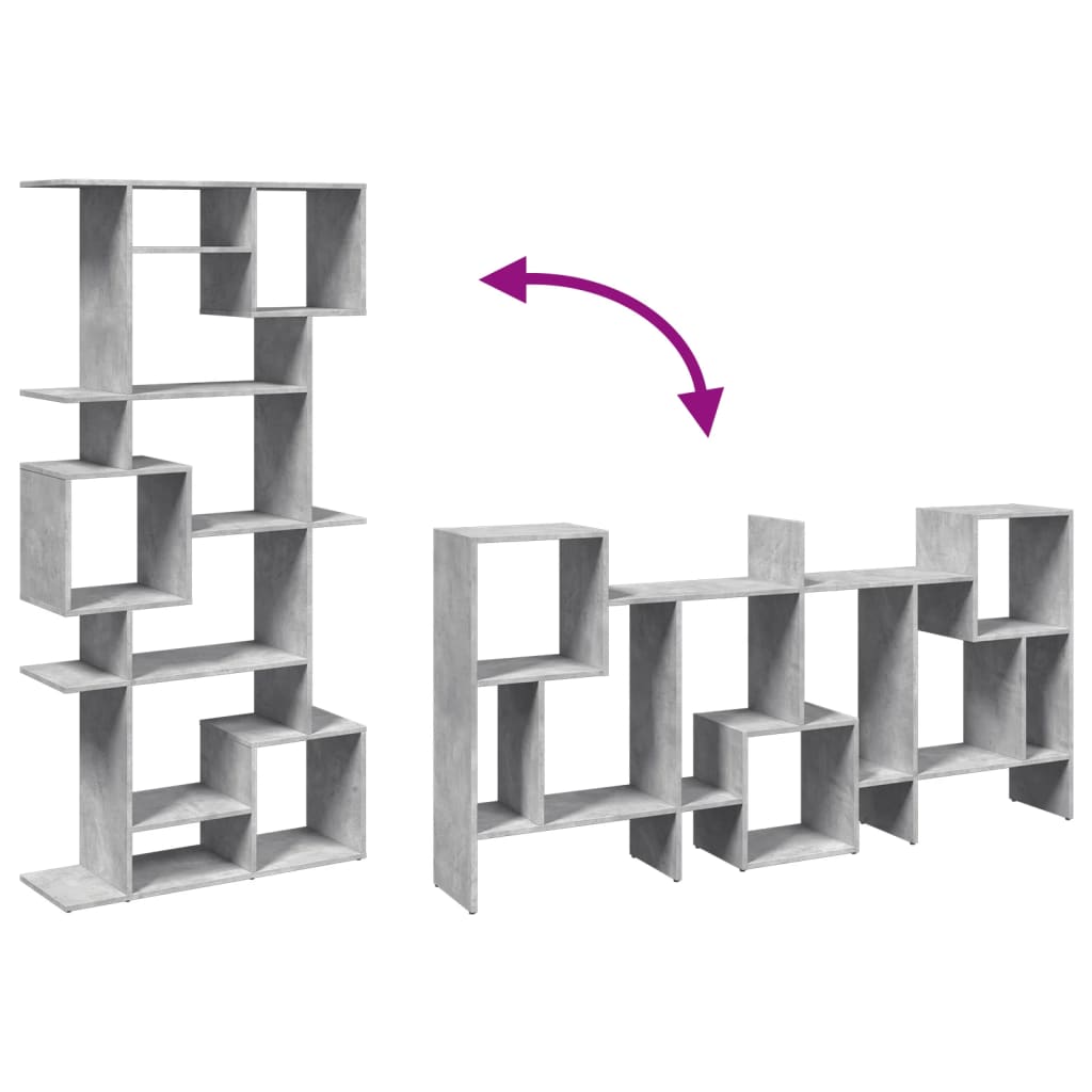Bokhylla Betonggrå 92x29x188 cm