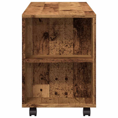 TV-Möbel Åldrat Trä TV-Bänk med hjul 102x34,5x43 cm