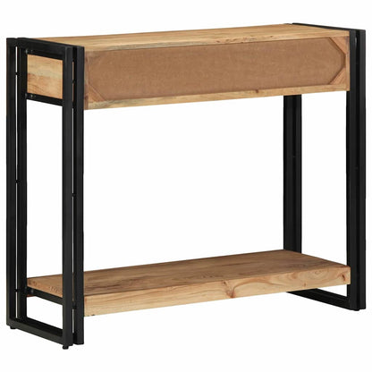 Avlastningsbord Konsollbord Brun med låda 90 x 33 x 75 cm Massivt Akaciaträ