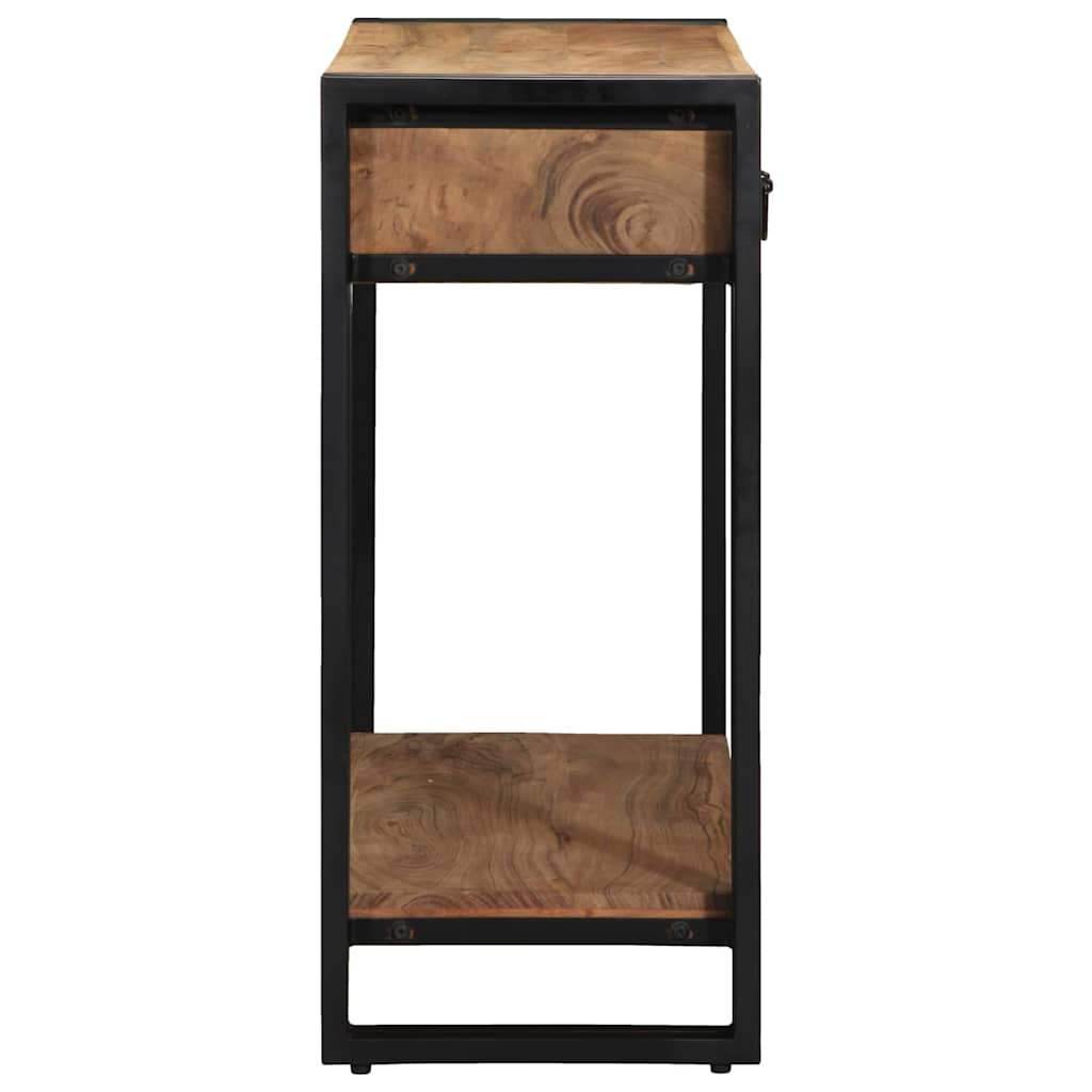 Avlastningsbord Konsollbord Brun med låda 90 x 33 x 75 cm Massivt Akaciaträ