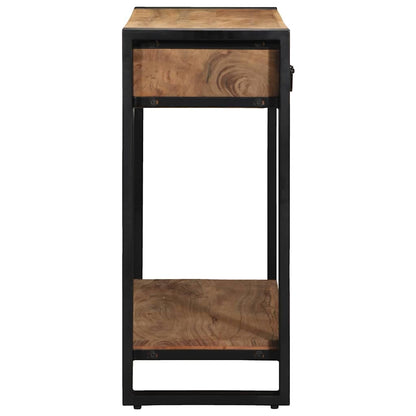 Avlastningsbord Konsollbord Brun med låda 90 x 33 x 75 cm Massivt Akaciaträ