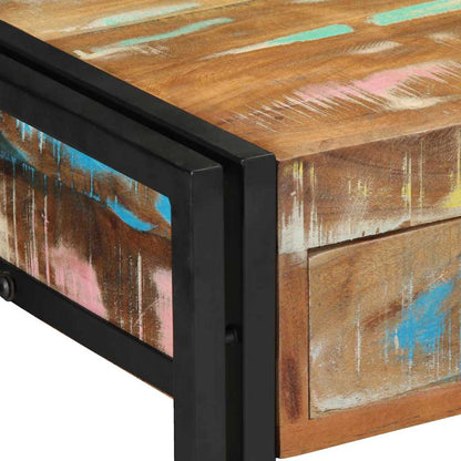 Avlastningsbord Konsollbord Trä Flerfärgsdesign 90 x 33 x 75 cm Solid återvunnen trä