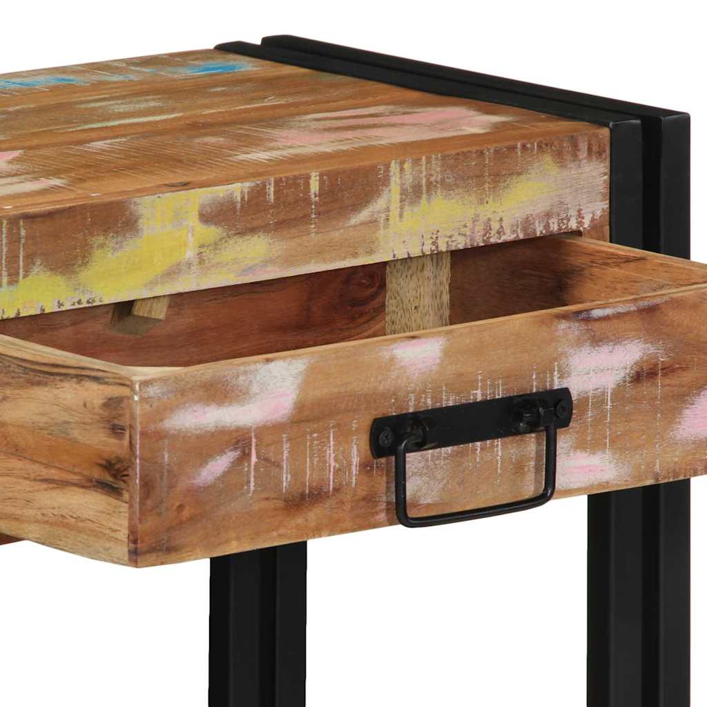 Avlastningsbord Konsollbord Trä Flerfärgsdesign 90 x 33 x 75 cm Solid återvunnen trä