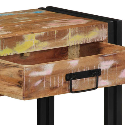 Avlastningsbord Konsollbord Trä Flerfärgsdesign 90 x 33 x 75 cm Solid återvunnen trä