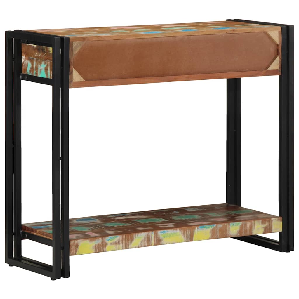 Avlastningsbord Konsollbord Trä Flerfärgsdesign 90 x 33 x 75 cm Solid återvunnen trä