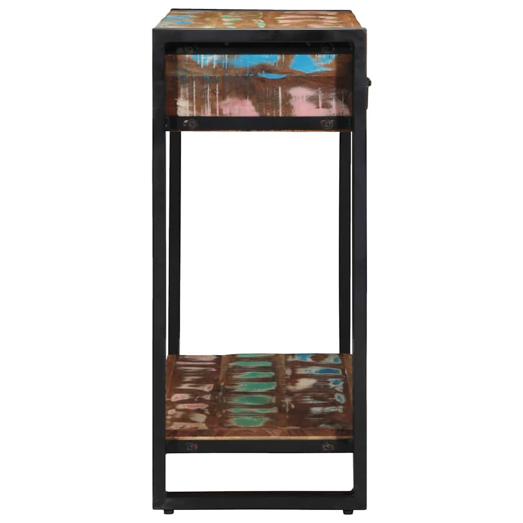 Avlastningsbord Konsollbord Trä Flerfärgsdesign 90 x 33 x 75 cm Solid återvunnen trä