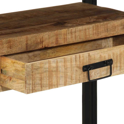 Avlastningsbord Konsollbord Brun med låda 120 x 33 x 75 cm Massivt mangoträ