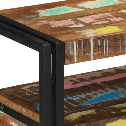 Avlastningsbord Konsollbord Trä med låda 120 x 33 x 75 cm Solid återvunnen trä