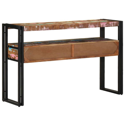 Avlastningsbord Konsollbord Trä med låda 120 x 33 x 75 cm Solid återvunnen trä