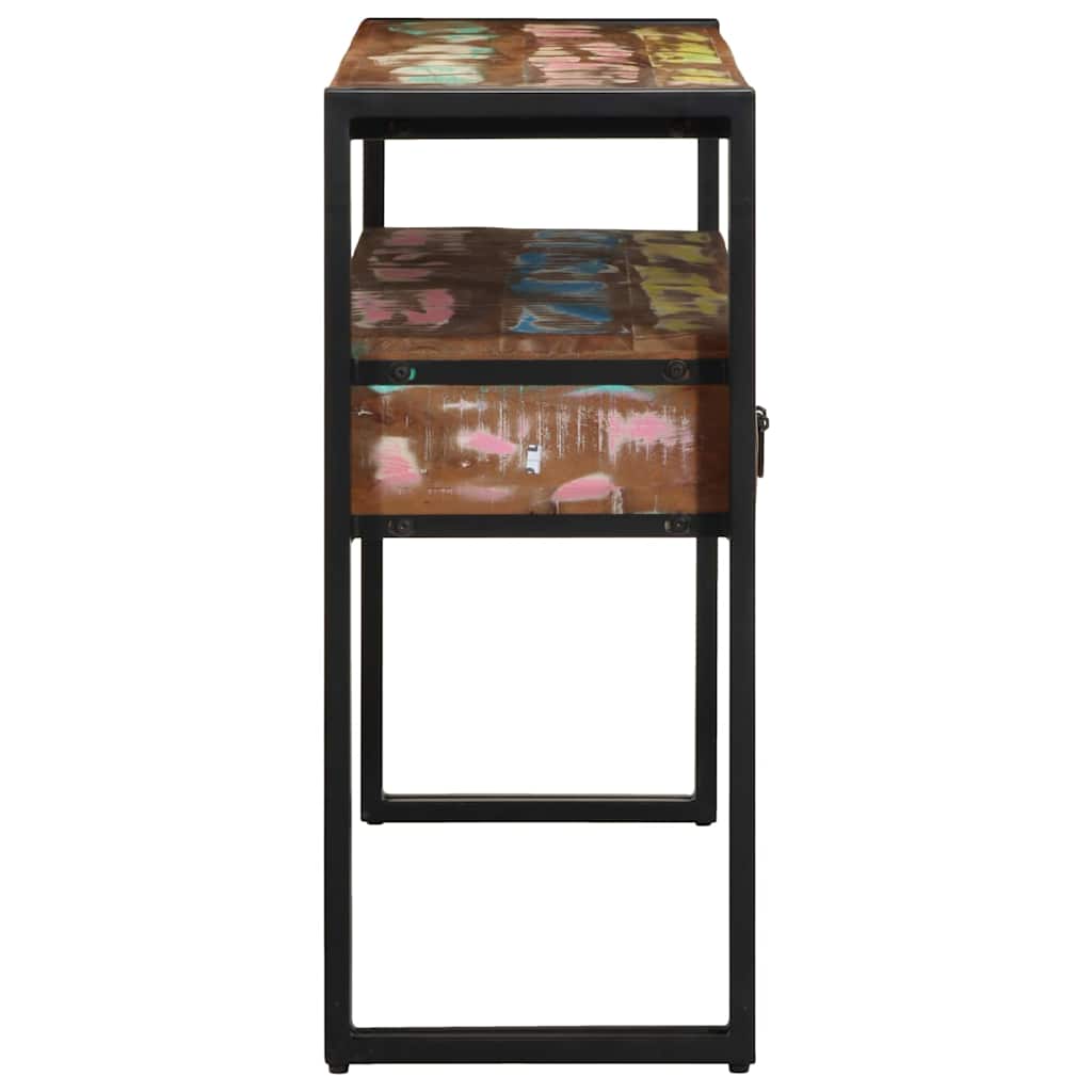 Avlastningsbord Konsollbord Trä med låda 120 x 33 x 75 cm Solid återvunnen trä