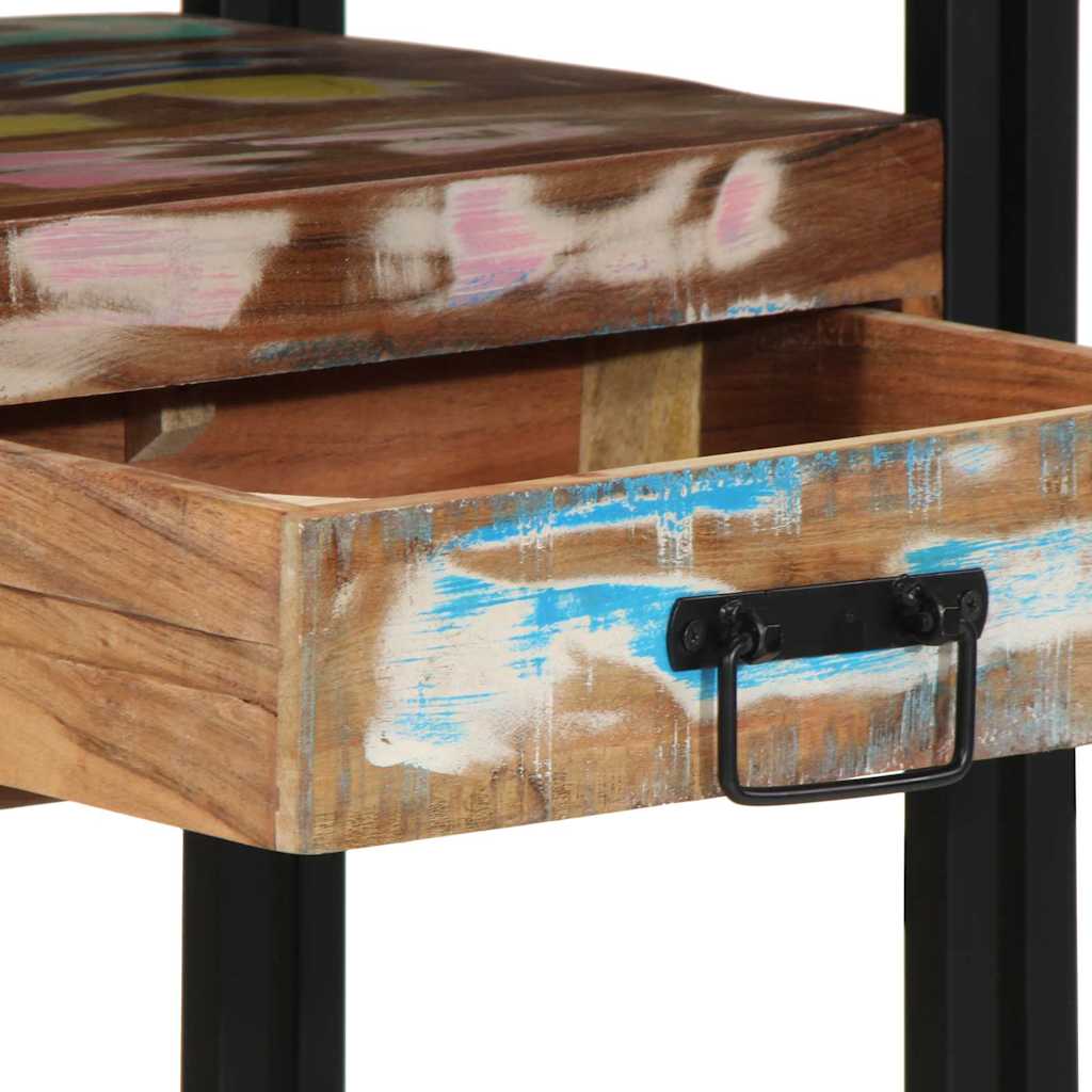 Avlastningsbord Konsollbord Trä Flerfärgsdesign 90 x 33 x 75 cm Solid återvunnen trä