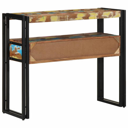 Avlastningsbord Konsollbord Trä Flerfärgsdesign 90 x 33 x 75 cm Solid återvunnen trä