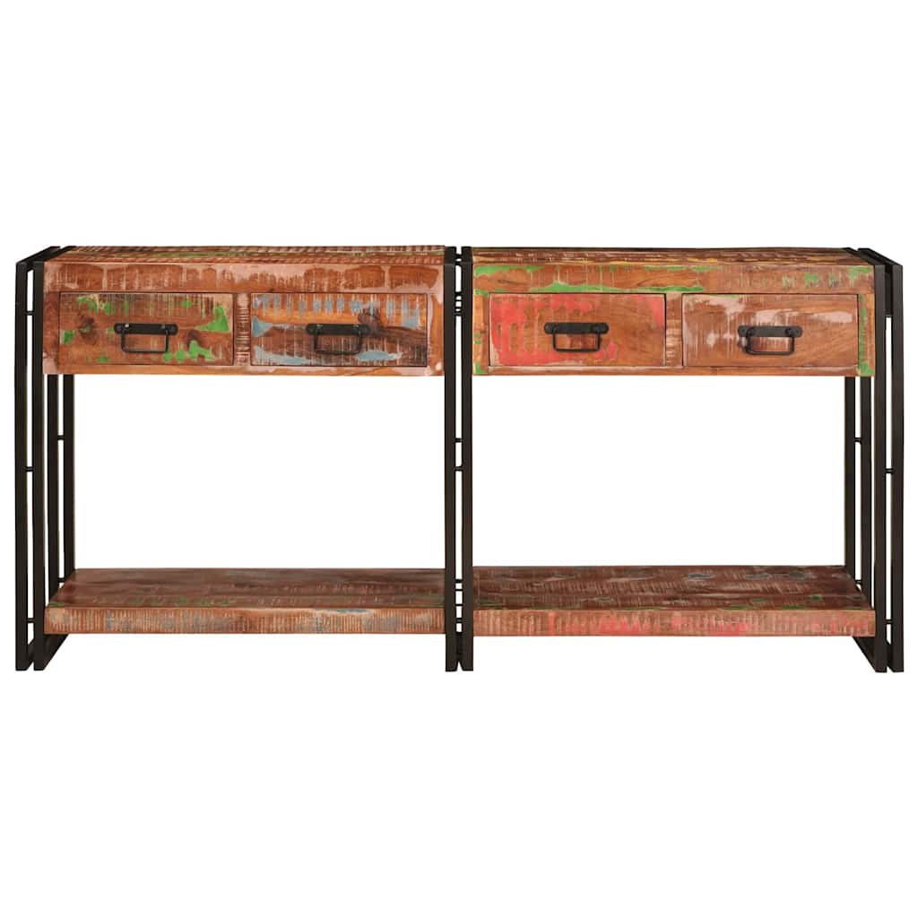 Avlastningsbord Konsollbord Trä med låda med hylla 2 pcs Flerfärgsdesign