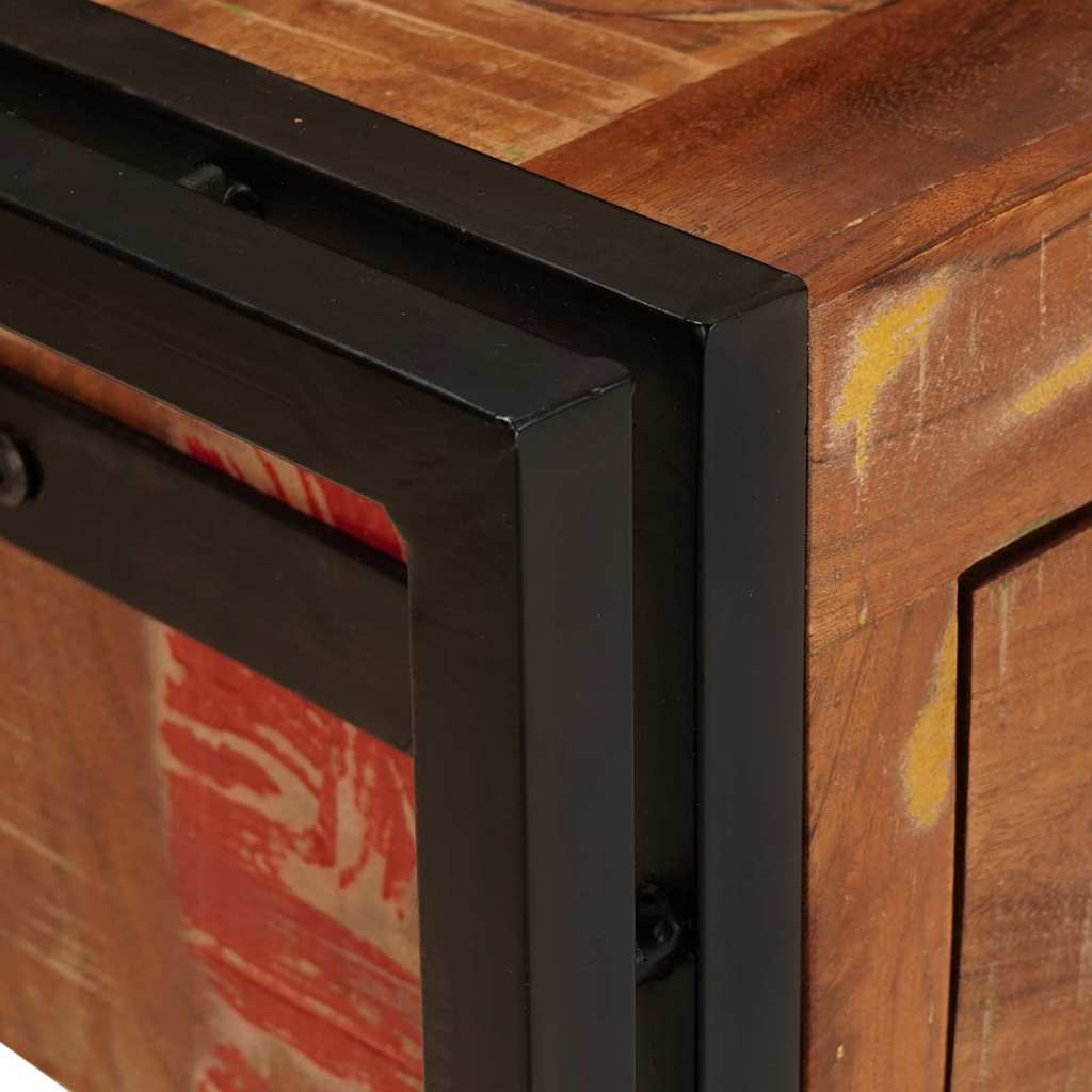 Avlastningsbord Konsollbord Trä 2 pcs Flerfärgsdesign Massivt återvunnet trä