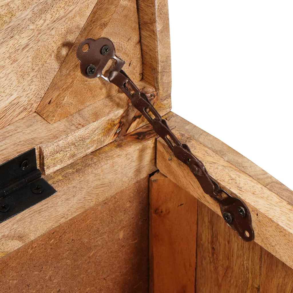 Förvaringskista med lagring med lås Brun massivt mangoträ