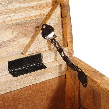 Förvaringskista med lagring med lås massivt mangoträ