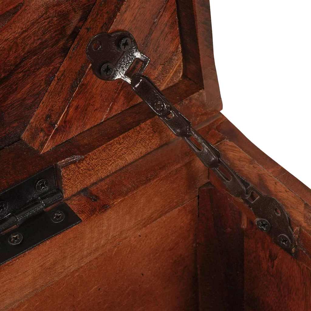 Förvaringskista med lås 70 x 35 x 40 cm massivt återvunnet trä