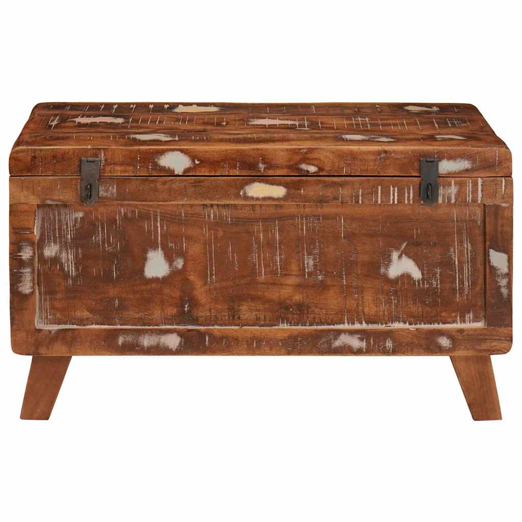 Förvaringskista med lås 70 x 35 x 40 cm massivt återvunnet trä